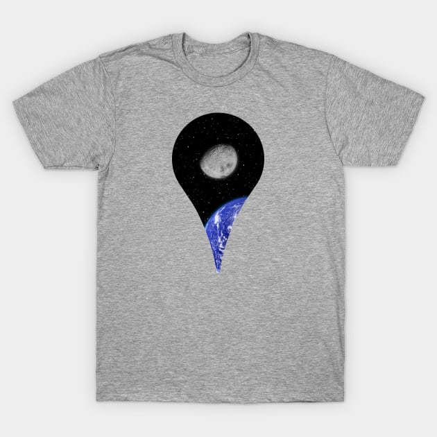 Moon (maps marker) T-Shirt by Bomdesignz